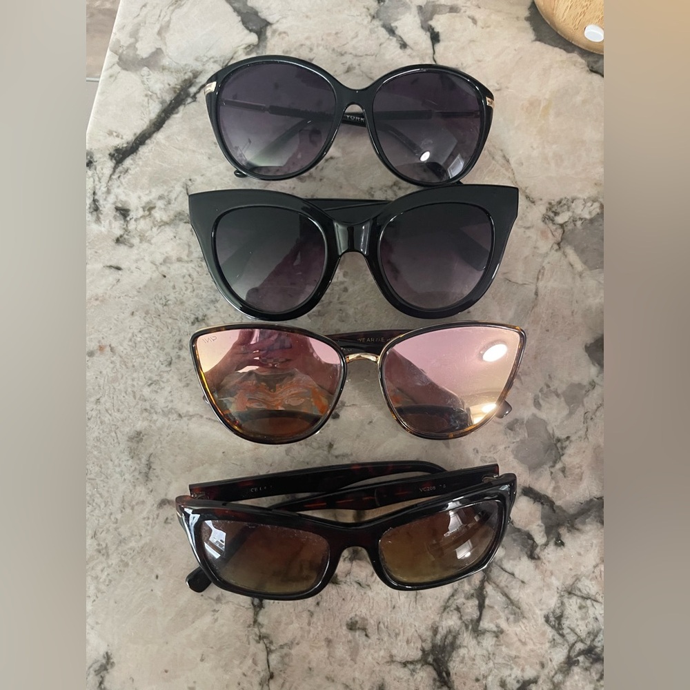 Stylish Women's Sunglasses Set - Black, Pink, Brown